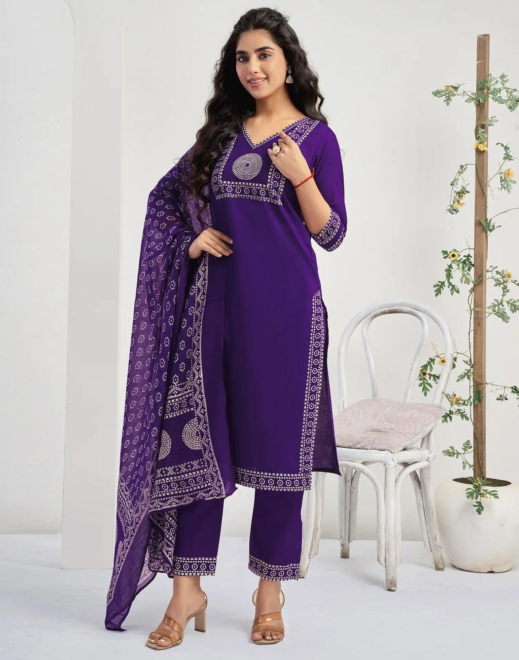 Cotton Printed Straight 3 Piece Kurta Set
