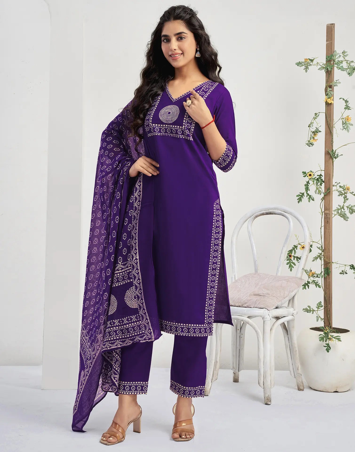 Cotton Printed Straight 3 Piece Kurta Set