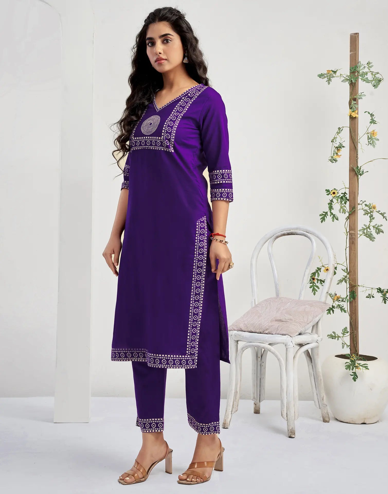 Cotton Printed Straight 3 Piece Kurta Set