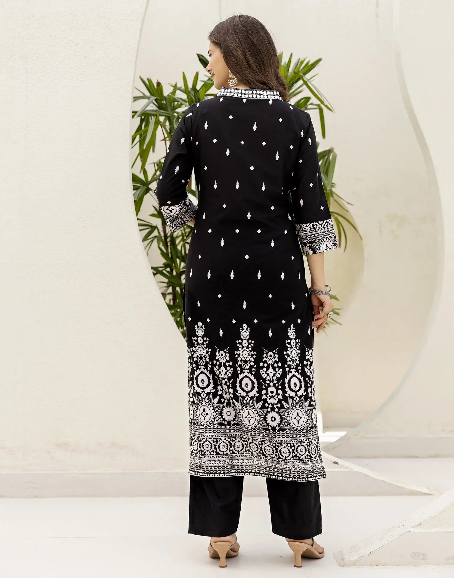 Cotton Embroidered Straight 3 Piece Kurta Set