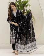 Cotton Embroidered Straight 3 Piece Kurta Set