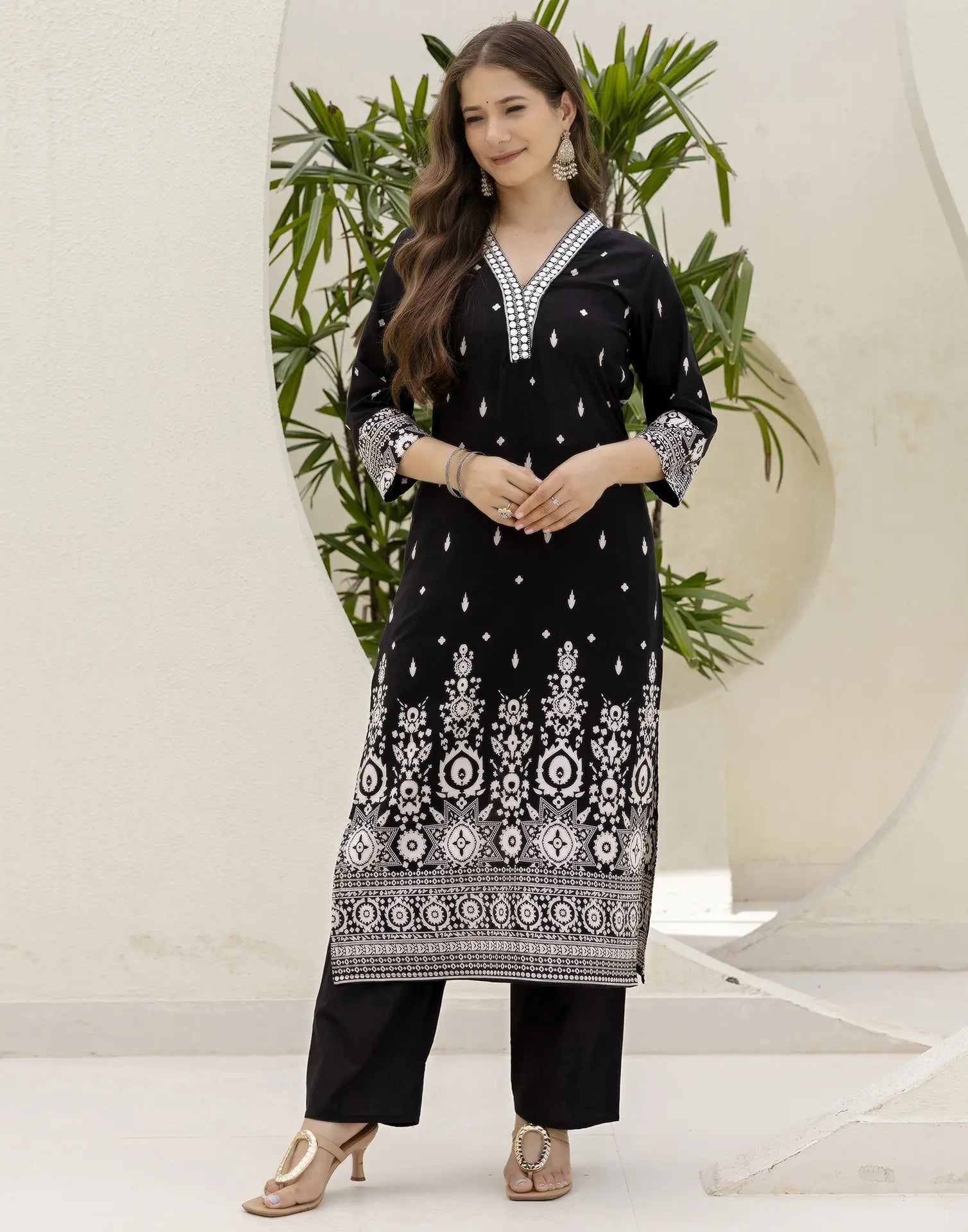 Cotton Embroidered Straight 3 Piece Kurta Set