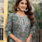Cotton Embroidered Straight Kurti