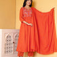 Cotton Embroidered Anarkali Kurta with Pant & Dupatta