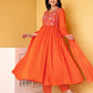 Cotton Embroidered Anarkali Kurta with Pant & Dupatta
