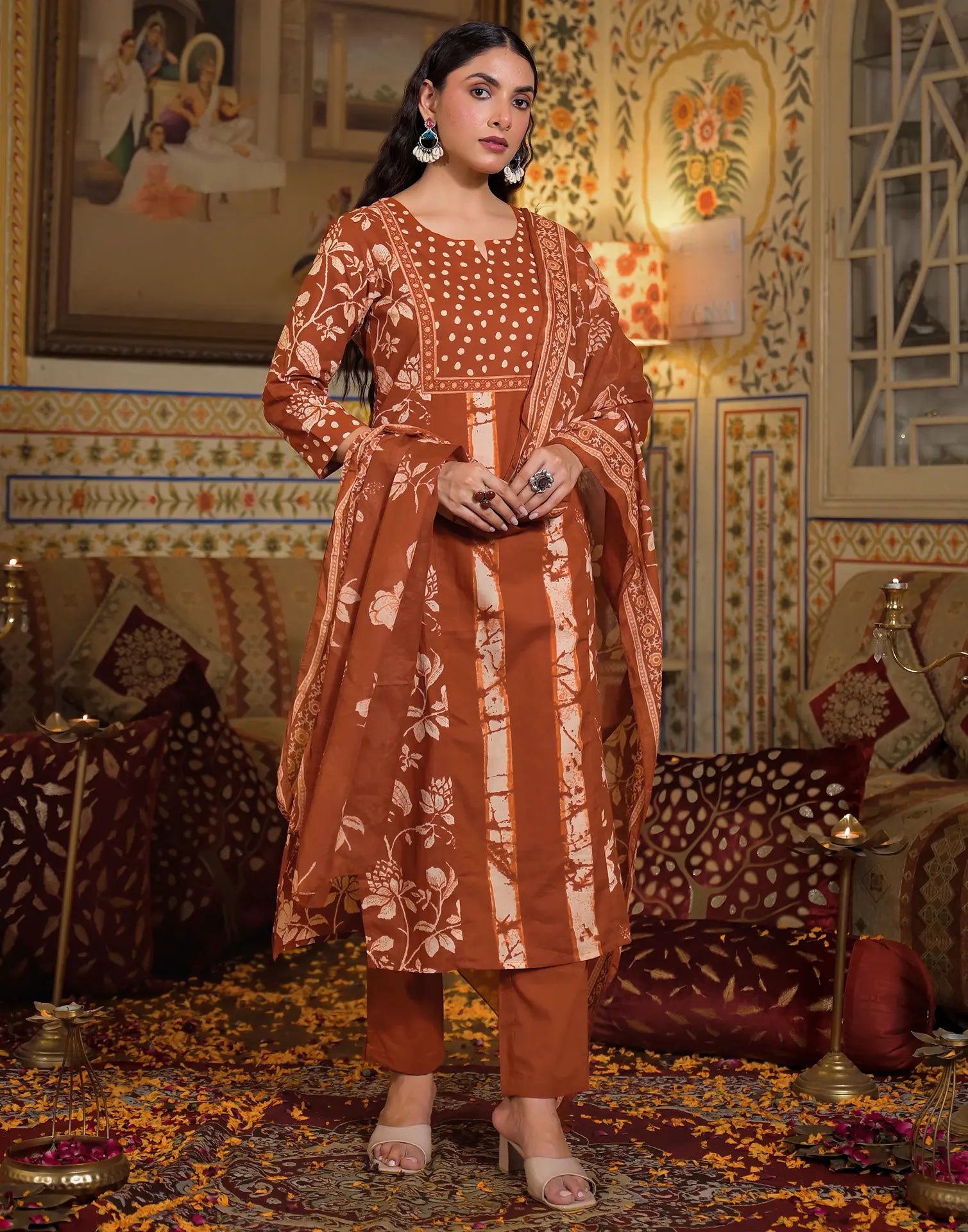Viscose Rayon Printed Straight 3 Piece Kurta Set