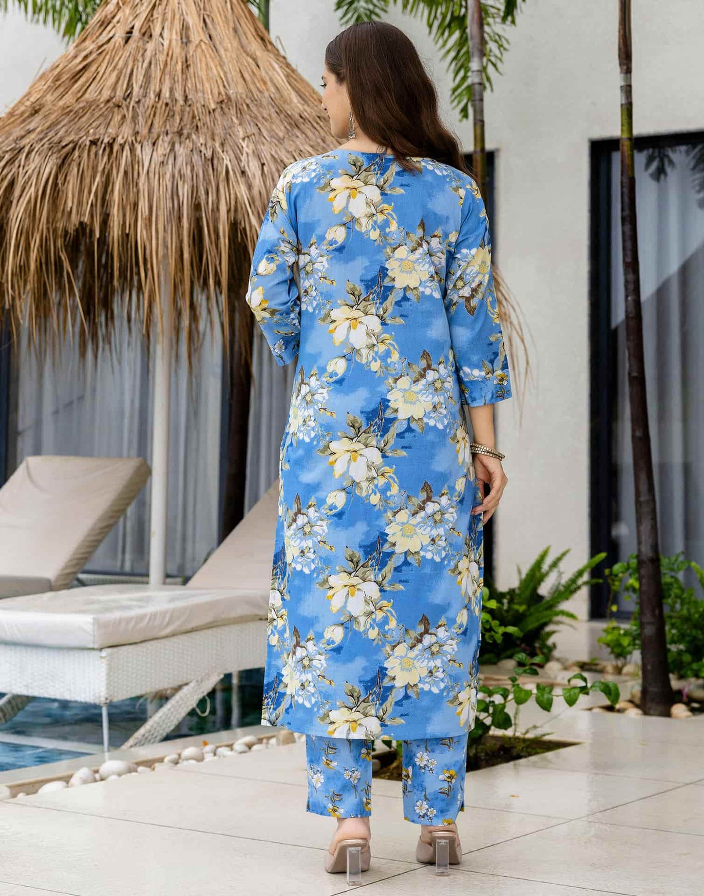 Cotton Printed Straight Kurta with Pant & Dupatta