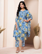 Viscose Rayon Floral Print Straight 3 Piece Kurta Set