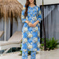 Cotton Printed Straight Kurta with Pant & Dupatta