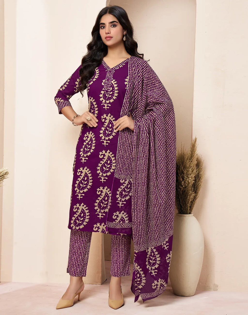 Viscose Rayon Printed Straight 3 Piece Kurta Set