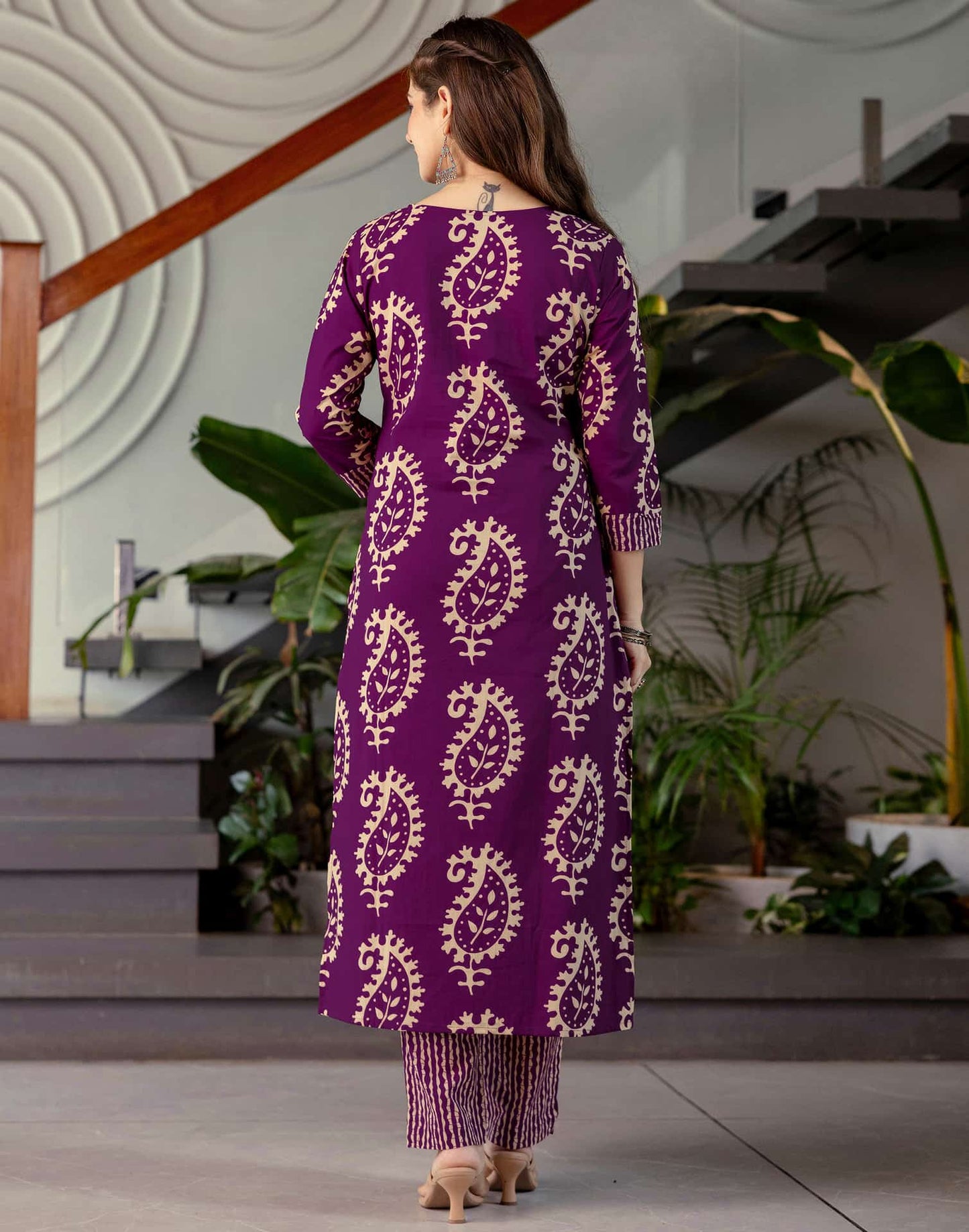 Cotton Printed Straight Kurta with Pant & Dupatta