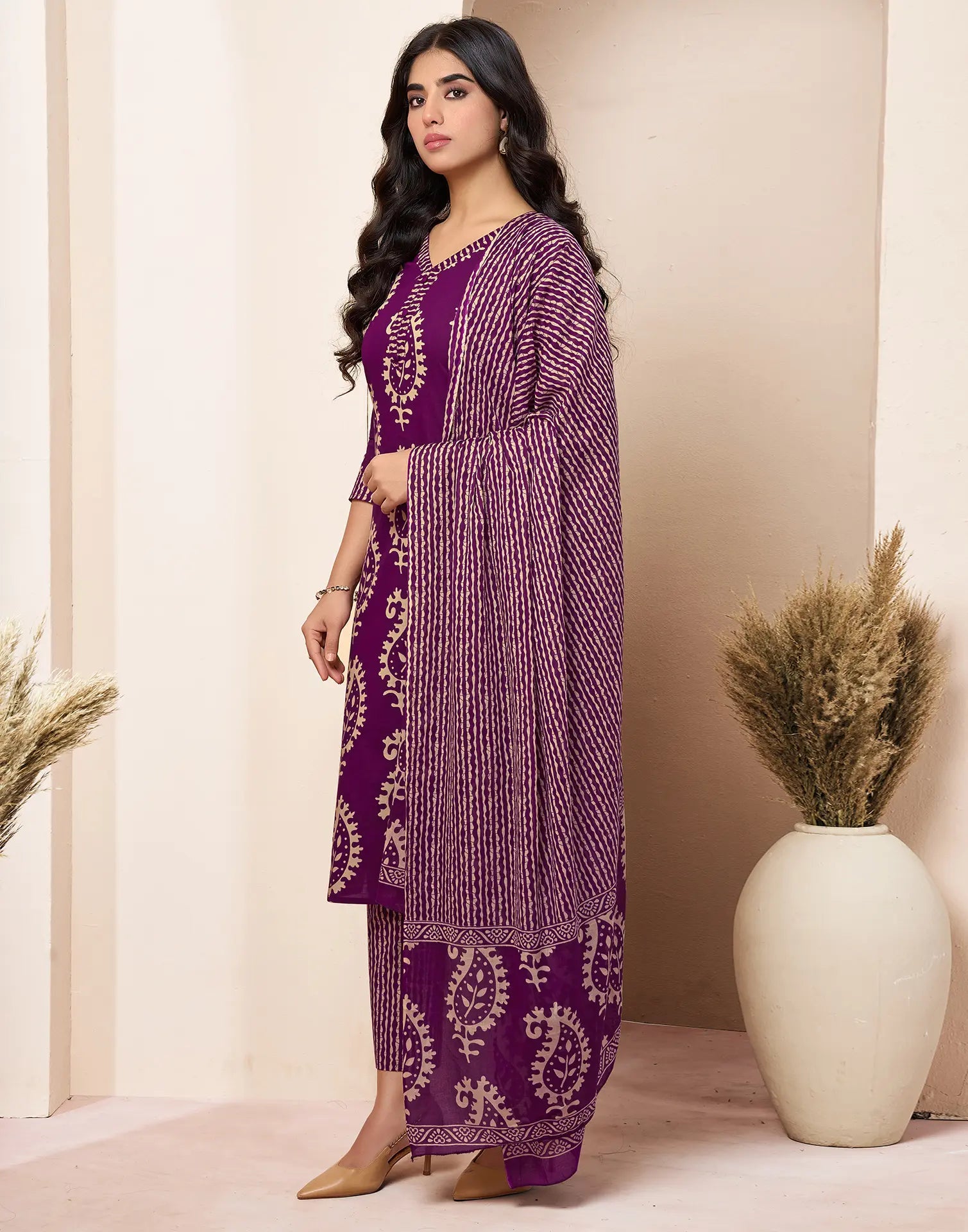 Viscose Rayon Printed Straight 3 Piece Kurta Set