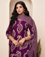 Viscose Rayon Printed Straight 3 Piece Kurta Set