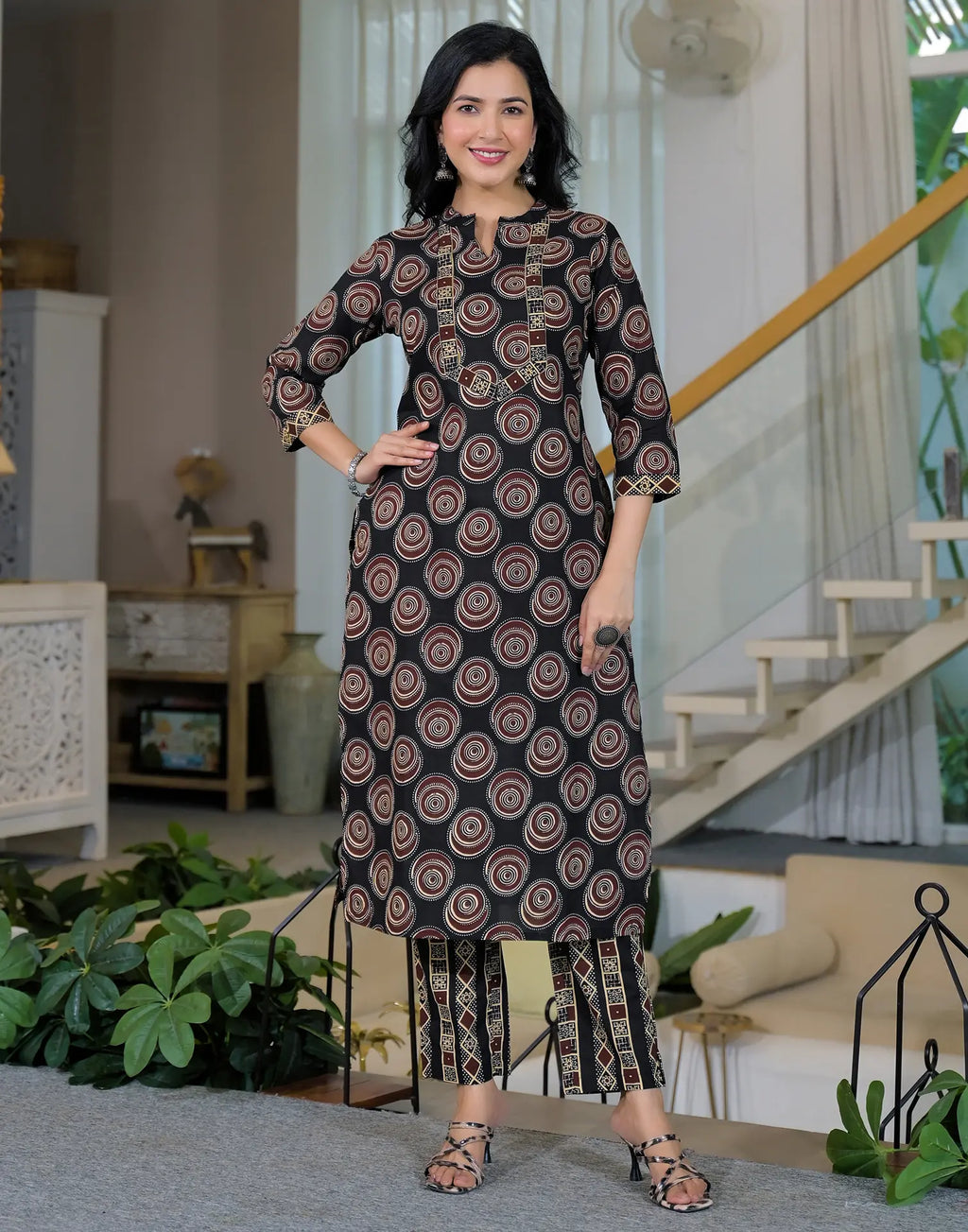 Viscose Rayon Printed Straight 3 Piece Kurta Set