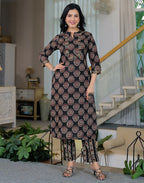 Viscose Rayon Printed Straight 3 Piece Kurta Set