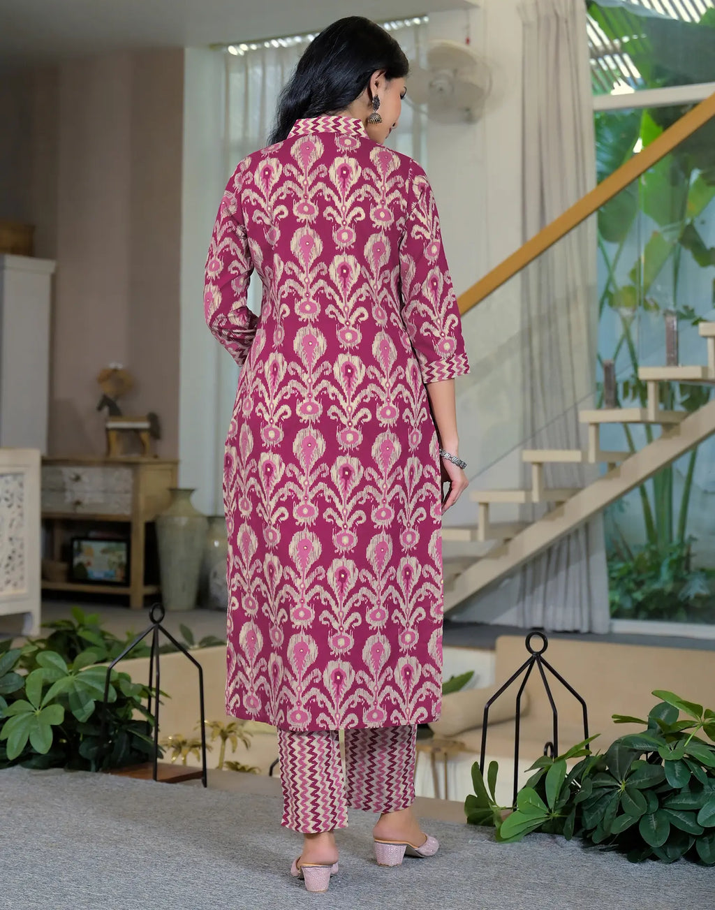 Viscose Rayon Floral Print Straight 3 Piece Kurta Set