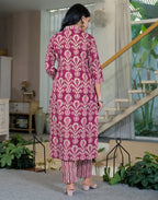 Viscose Rayon Floral Print Straight 3 Piece Kurta Set