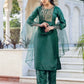 Silk Blend Embroidery and Sequins Work Straight Kurta with Pant & Dupatta