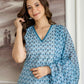 Cotton Printed Straight Kurta with Pant & Dupatta