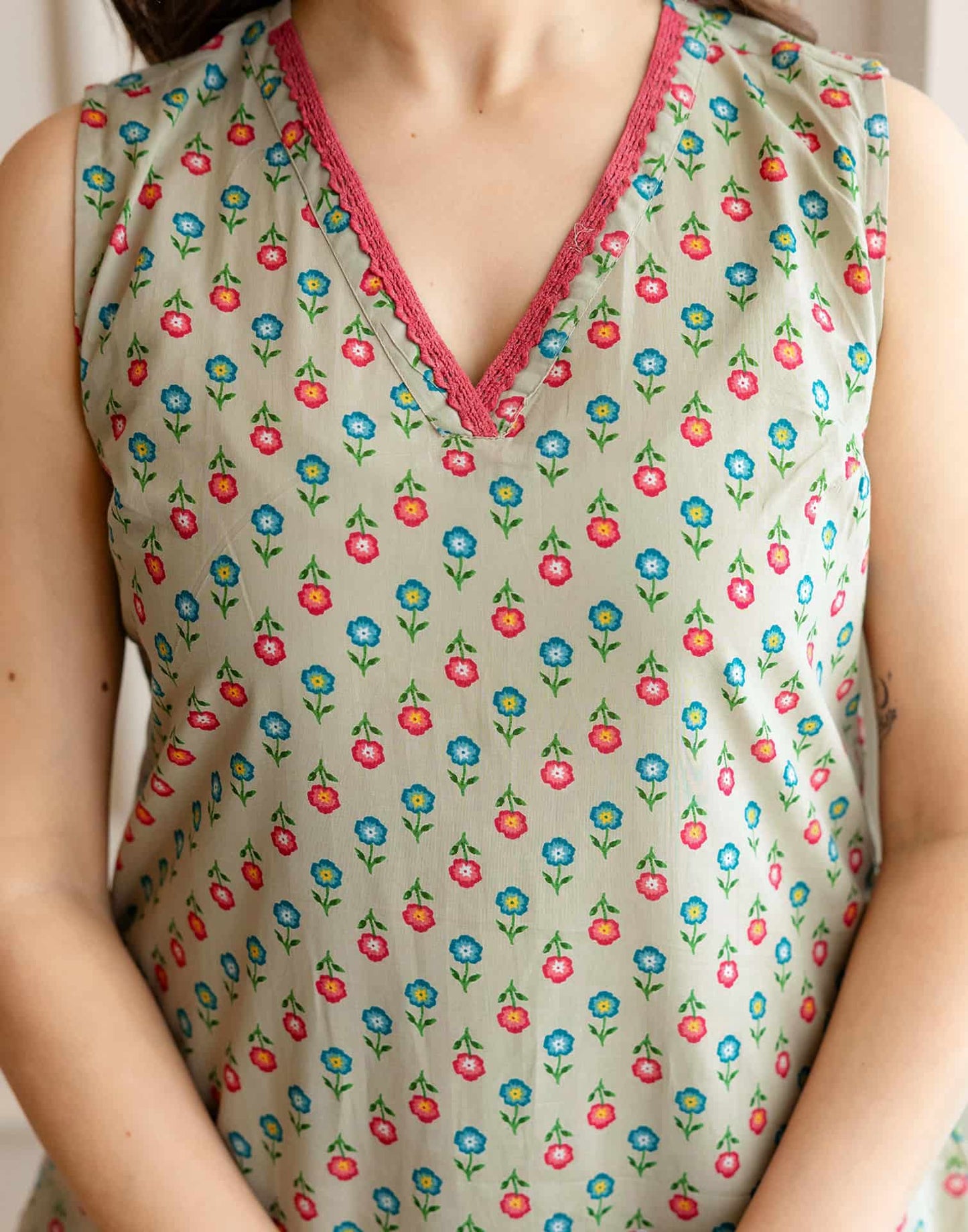 Cotton Printed Straight Kurta with Pant & Dupatta