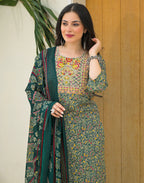 Viscose Rayon Embroidered Straight 3 Piece Kurta Set