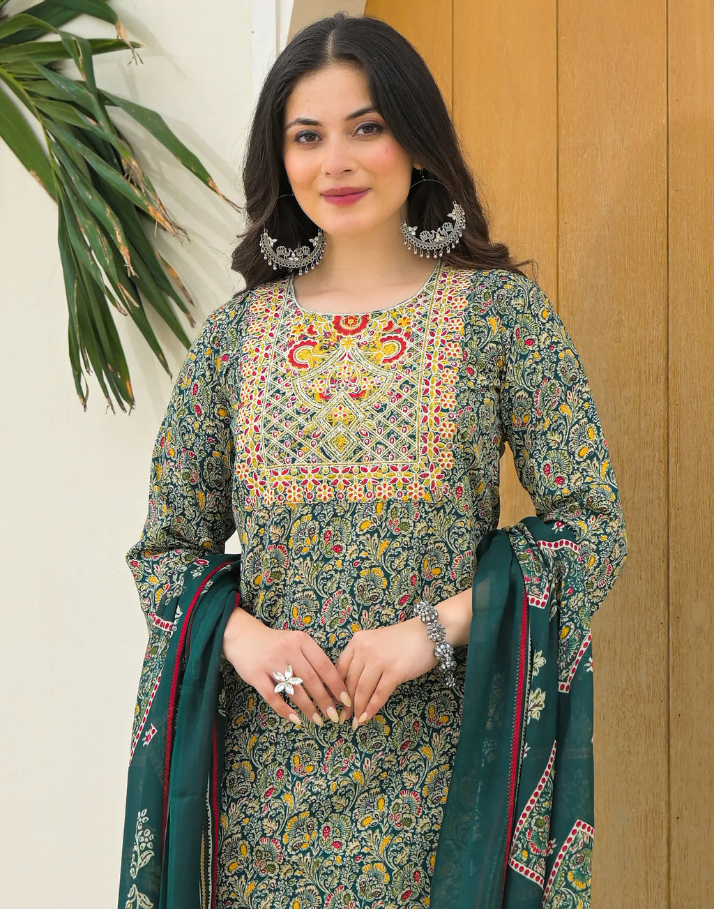 Viscose Rayon Embroidered Straight 3 Piece Kurta Set