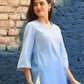 Cotton Chikankari Straight Sweetheart Neck Short Kurti