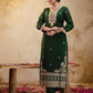 Silk Straight Embroidery Round Neck Kurta with Pant & Dupatta