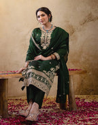 Silk Embroidered Straight 3 Piece Kurta Set