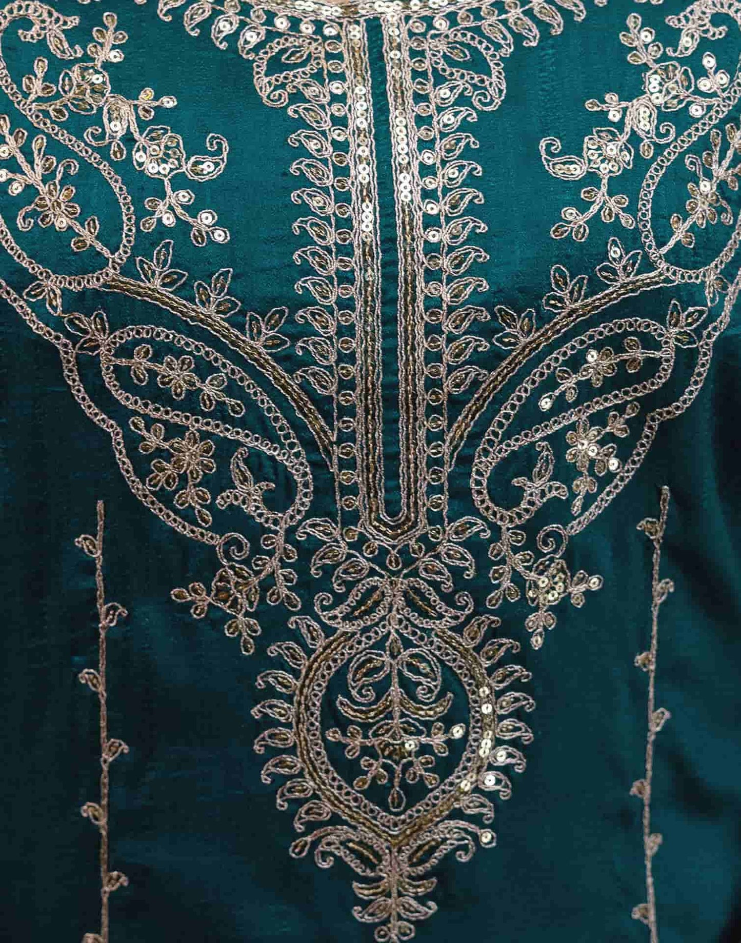 Silk Embroidered Straight Kurta with Pant & Dupatta