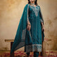 Silk Embroidered Straight Kurta with Pant & Dupatta