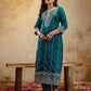 Silk Embroidered Straight Kurta with Pant & Dupatta