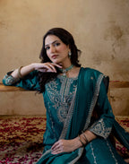 Silk Embroidered Straight 3 Piece Kurta Set