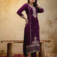 Silk Embroidered Straight Kurta with Pant & Dupatta