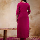 Silk Embroidered Straight Kurta with Pant & Dupatta