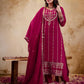 Silk Embroidered Straight Kurta with Pant & Dupatta
