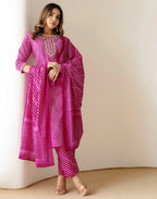 Viscose Rayon Embroidered Straight 3 Piece Kurta Set