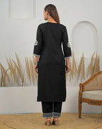 Skylee Rayon Embroidered Straight 3 Piece Kurta Set For Woman
