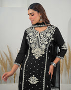 Skylee Rayon Embroidered Straight 3 Piece Kurta Set For Woman