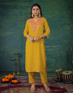 Skylee Rayon Sequins Work Straight 3 Piece Kurta Set For Woman