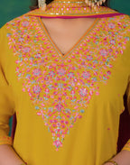 Skylee Rayon Sequins Work Straight 3 Piece Kurta Set For Woman