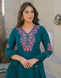 Skylee Cotton Embroidered Straight 3 Piece Kurta Set For Woman