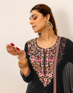 Skylee Rayon Embroidered Straight 3 Piece Kurta Set For Woman