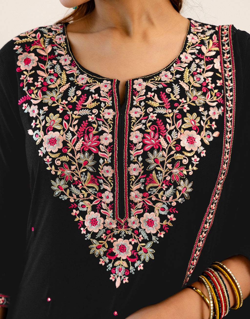 Skylee Rayon Embroidered Straight 3 Piece Kurta Set For Woman