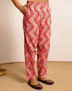 Skylee Cotton Printed Straight 3 Piece Kurta Set For Woman