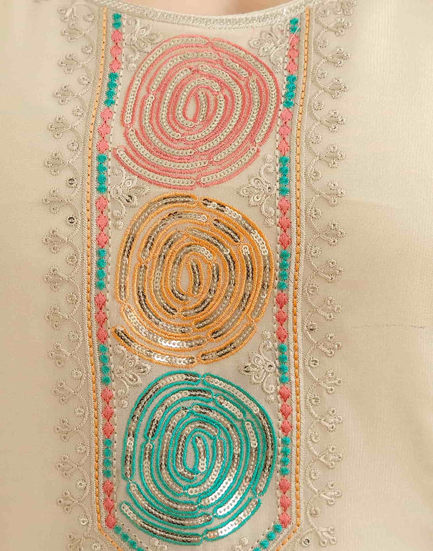 Georgette Embroidered Straight Kurta with Pant & Dupatta