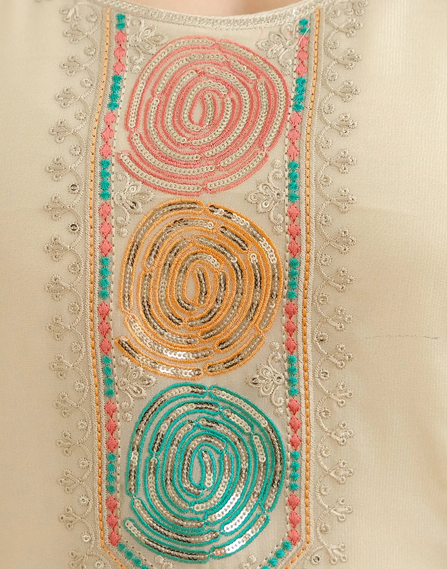Georgette Embroidered Straight 3 Piece Kurta Set