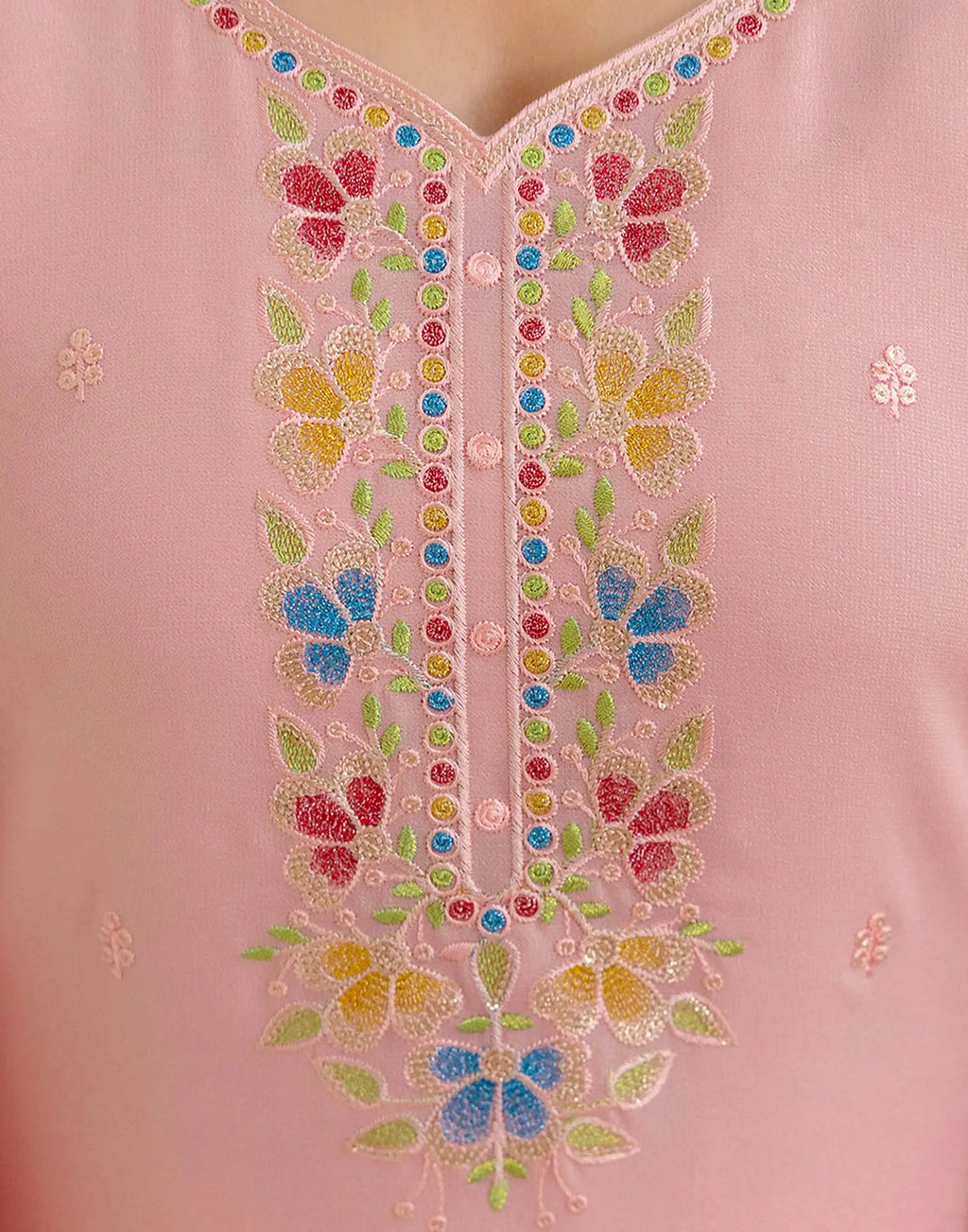 Georgette Embroidered Straight 3 Piece Kurta Set