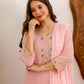 Georgette Embroidered Straight Kurta with Pant & Dupatta
