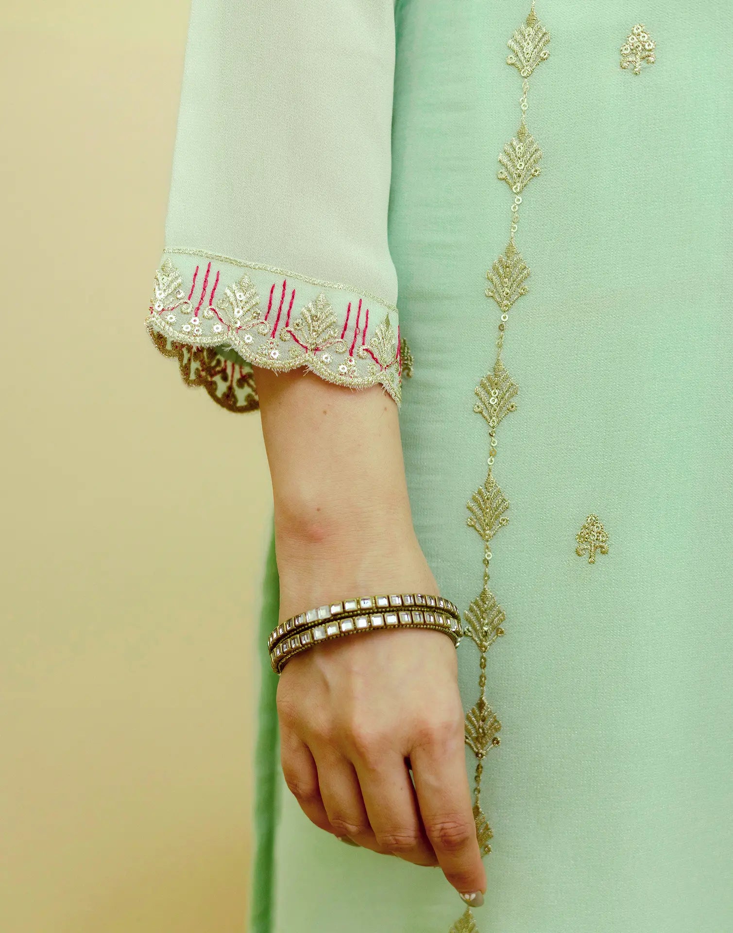 Georgette Embroidered Straight 3 Piece Kurta Set